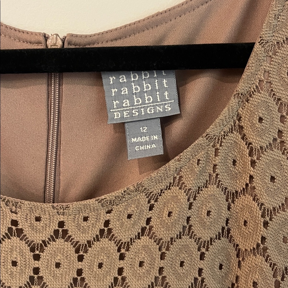 Rabbit Rabbit Rabbit Beige Lace Overlay Dress - Picture 2 of 8